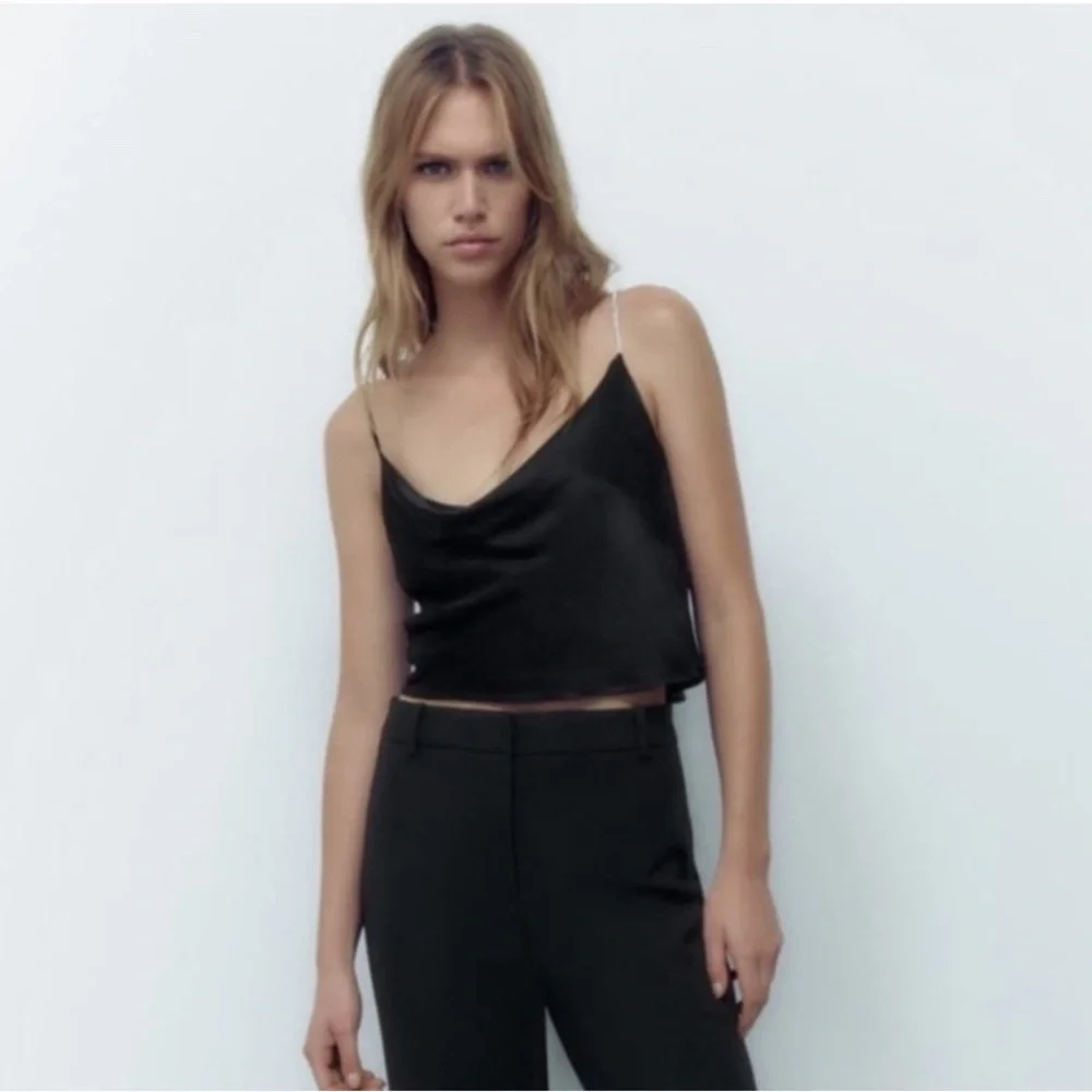ZARA One Rhinestone Strap Camisole - Picture 1 of 8
